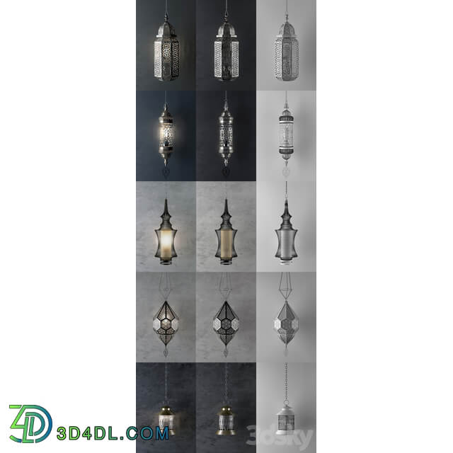 Oriental lamps Pendant light 3D Models