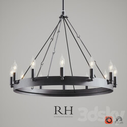 CAMINO VINTAGE CANDELABRA FILAMENT ROUND CHANDELIER IRON Pendant light 3D Models 