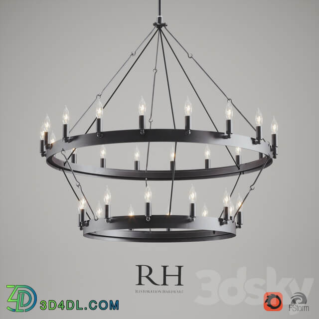 CAMINO VINTAGE CANDELABRA 2 TIER CHANDELIER Pendant light 3D Models