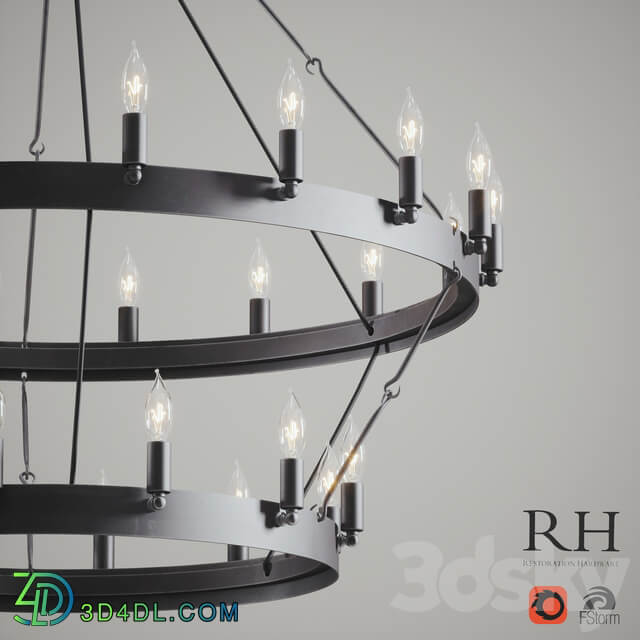 CAMINO VINTAGE CANDELABRA 2 TIER CHANDELIER Pendant light 3D Models