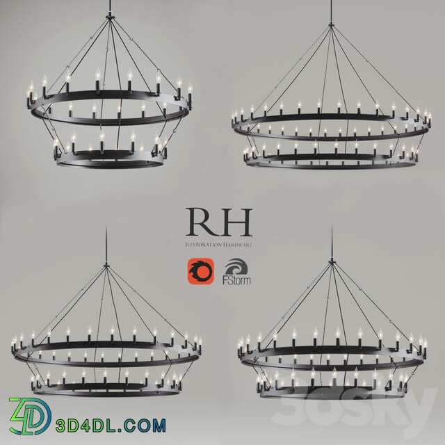 CAMINO VINTAGE CANDELABRA 2 TIER CHANDELIER Pendant light 3D Models