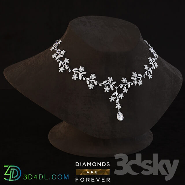 Necklace with diamonds