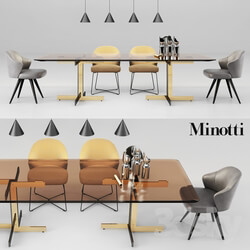 Table Chair Minotti Catlin Dining Table and Leslie Dining Chairs 