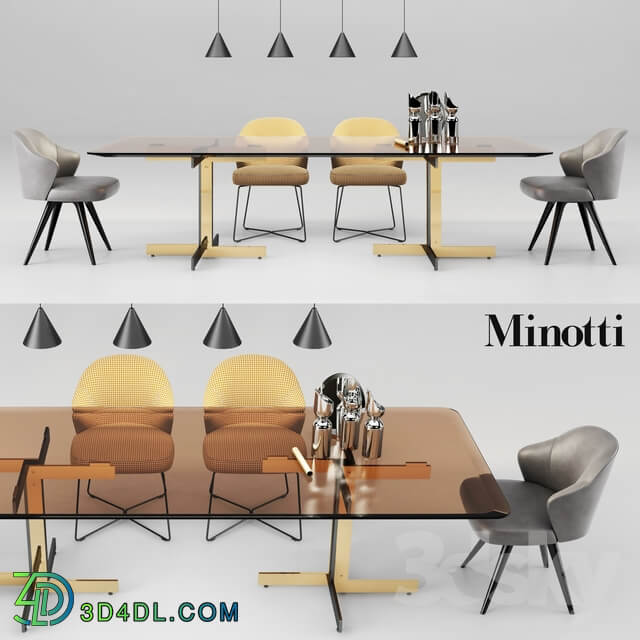 Table Chair Minotti Catlin Dining Table and Leslie Dining Chairs