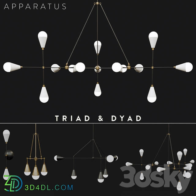 Apparatus Triad Dyad set Pendant light 3D Models