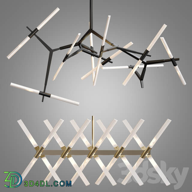 Chandelier Agnes 4 types Pendant light 3D Models