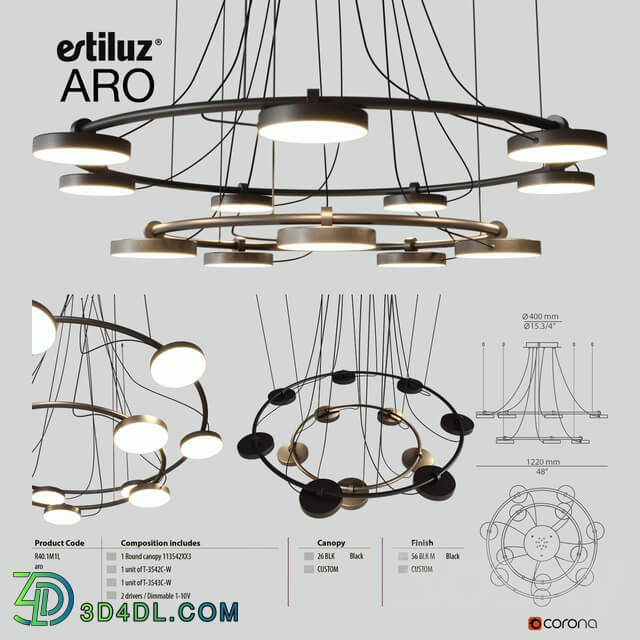 Estiluz Aro 3542 3543 Pendant light 3D Models