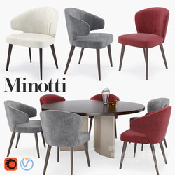 Table Chair Minotti Aston Dining set 
