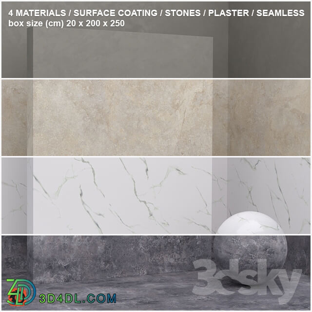 4 materials seamless stone plaster set 14