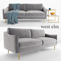 Sloane Sofa and Staggered plane side table West Elm 