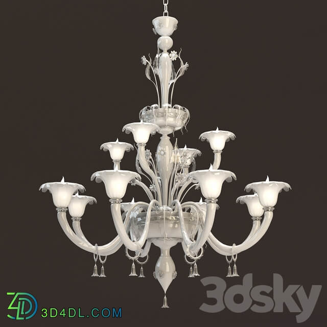 Veneziano 12 Lights Murano Chandelier Pendant light 3D Models