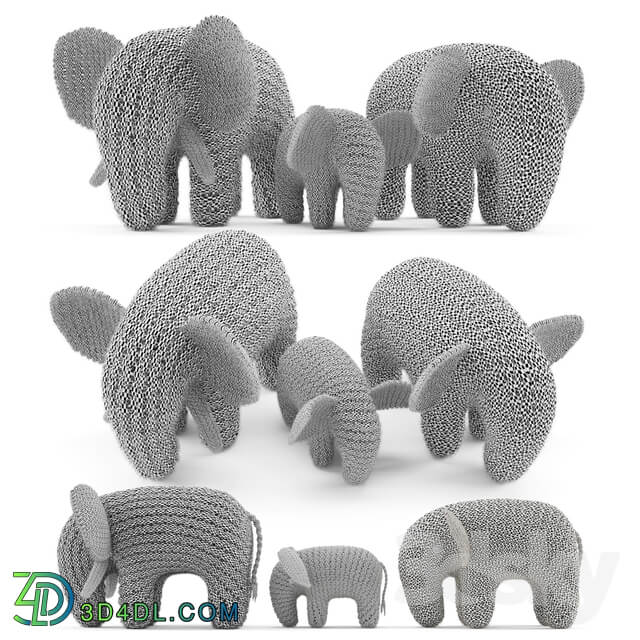 Knitted Elephants Toys