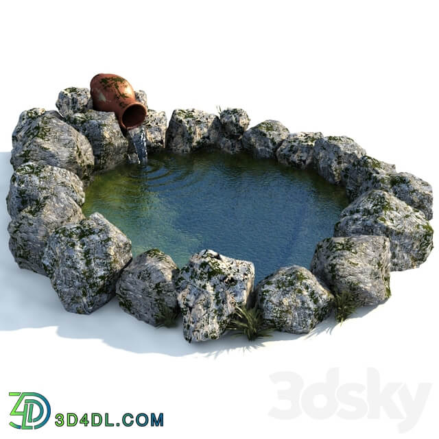 Decorative garden pond 3D Models