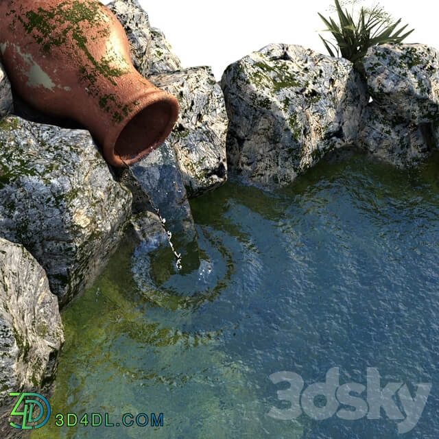 Decorative garden pond 3D Models