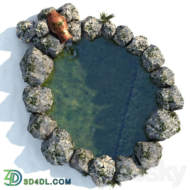 Decorative garden pond 3D Models