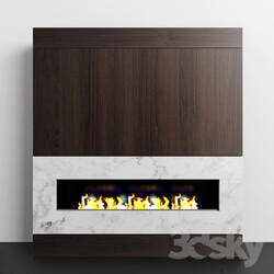 Wood Marble fireplace 