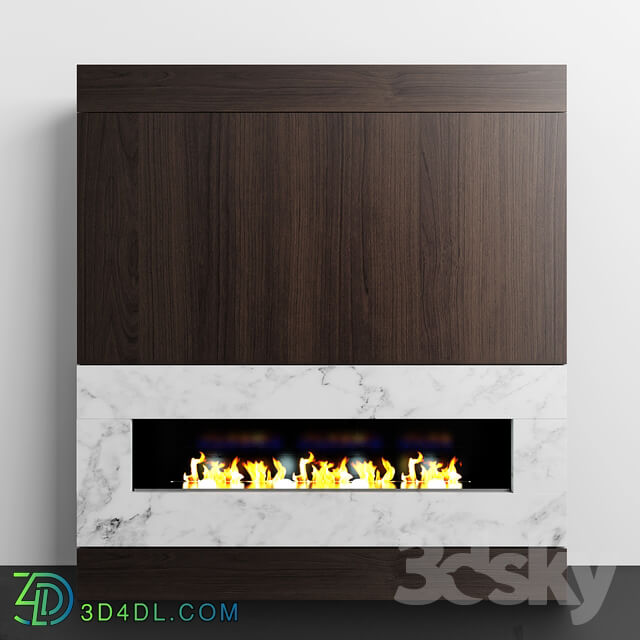 Wood Marble fireplace