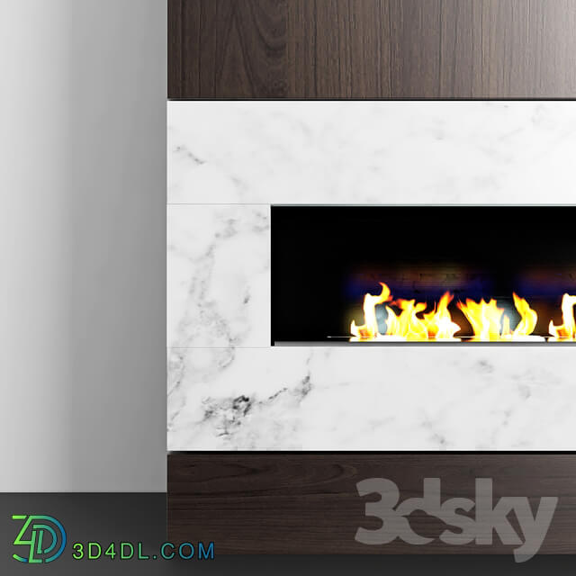 Wood Marble fireplace