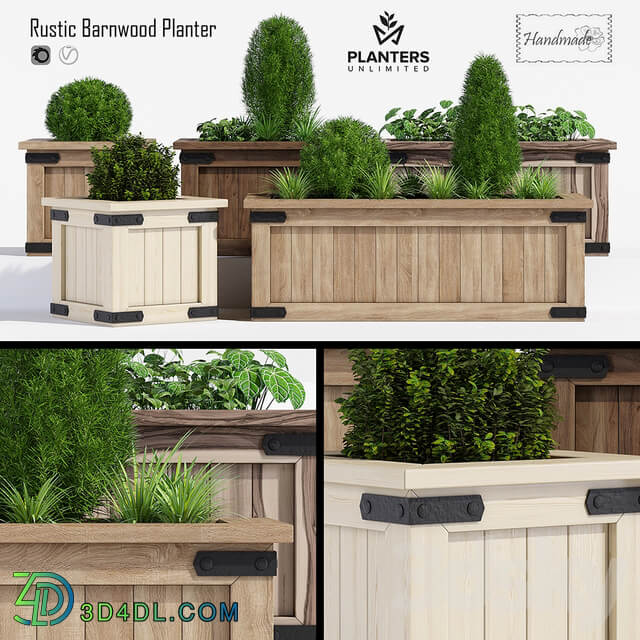 Rustic barnwood planter one 3D Models