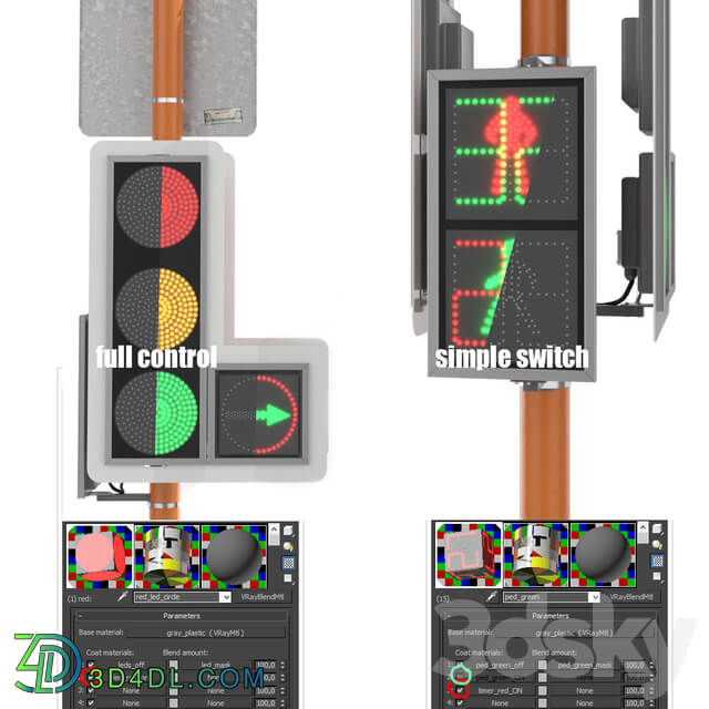 LED Traffic Light 3D Models