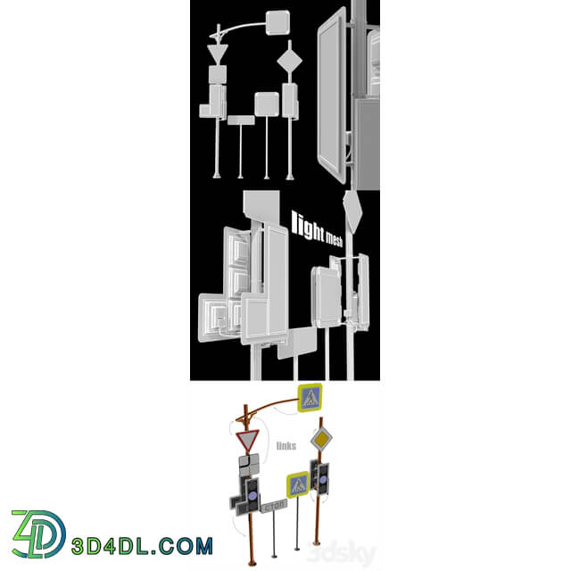 LED Traffic Light 3D Models