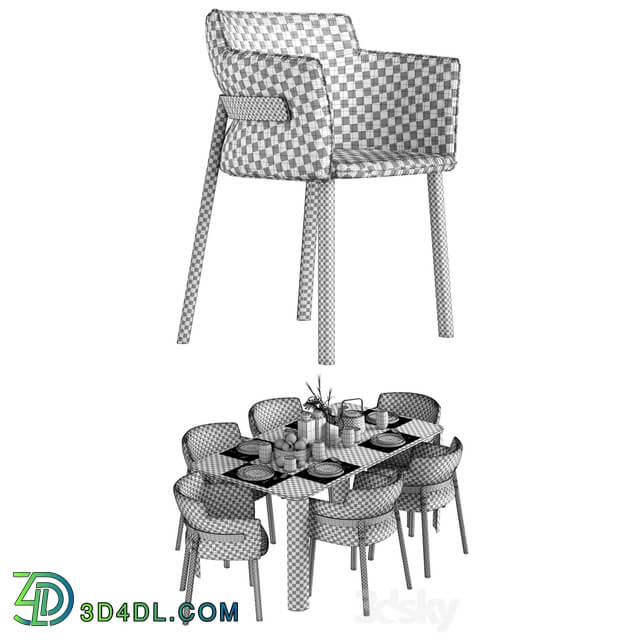 Table Chair Gebrüder Thonet Vienna Pince chair and LEMA Break table