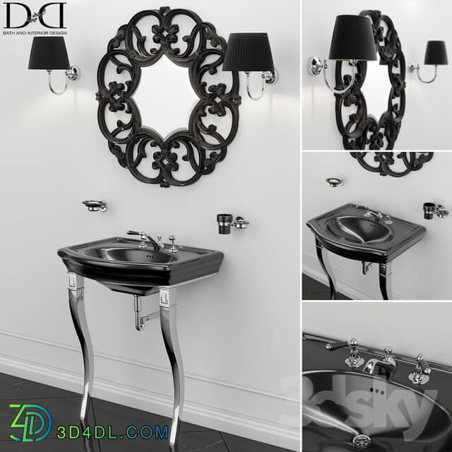 Sink NEW ETOILE MARLENE CONSOLE and Mirror BLACK AMELIE Devon Devon