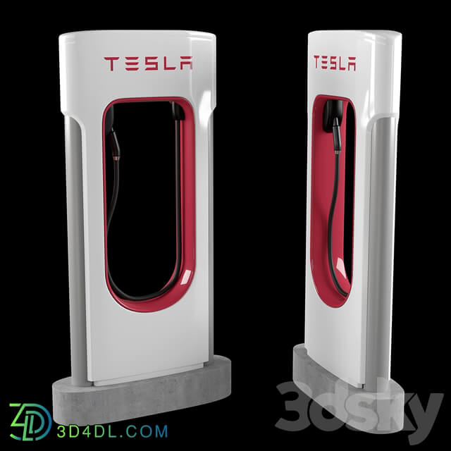 Tesla charge station 3D Models