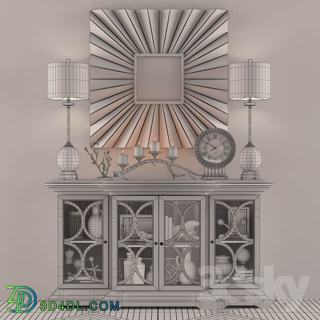 Sideboard Chest of drawer Decorative set 03
