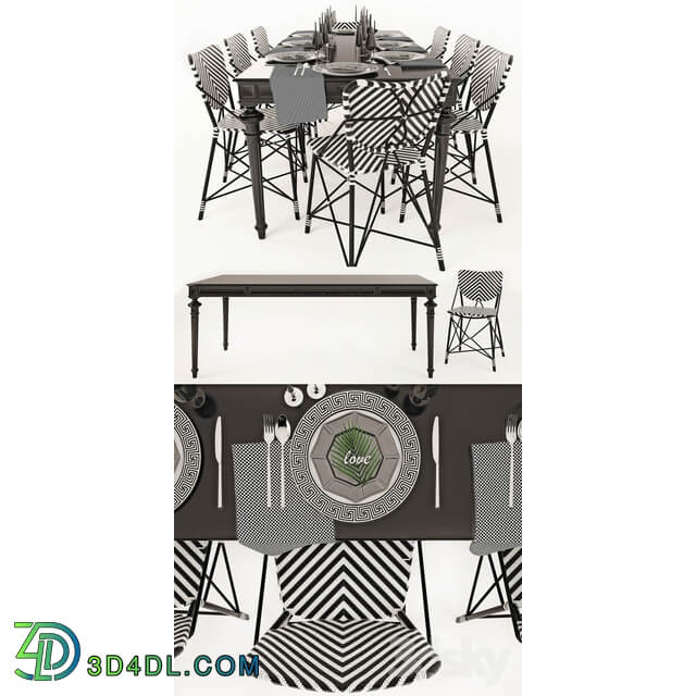 Table Chair Decor Set EICHHOLTZ