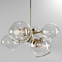 Chandelier west elm Staggered Glass Chandelier 9 Light Pendant light 3D Models 