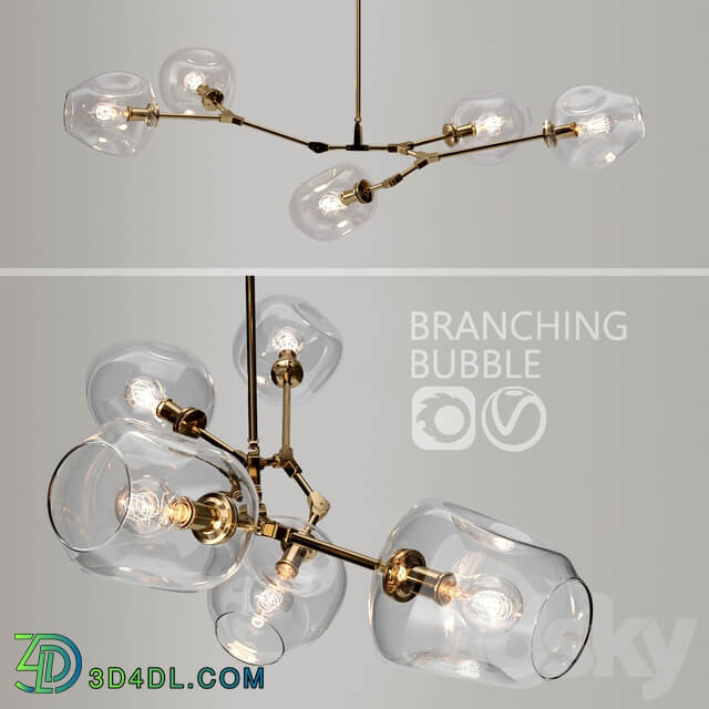 Branching bubble 5 lamps Pendant light 3D Models