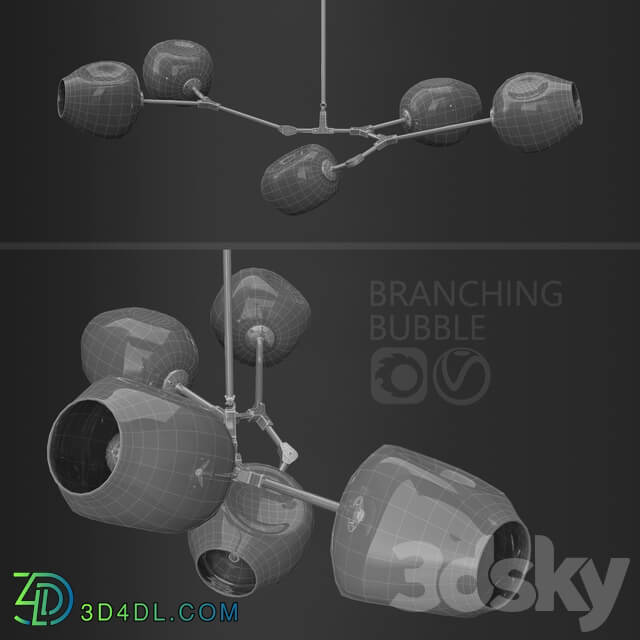 Branching bubble 5 lamps Pendant light 3D Models