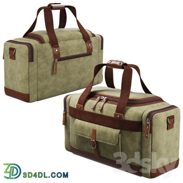 Other decorative objects BLUBOON Canvas Genuine Leather Trim Overnight Travel Duffel Bag