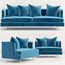 Gus Modern Margot Sofa Velvet Midnight 3D Models 