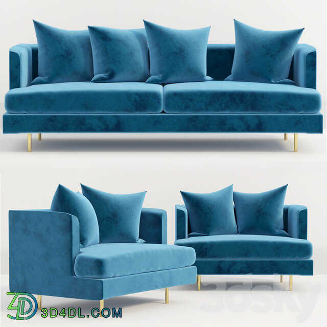 Gus Modern Margot Sofa Velvet Midnight 3D Models