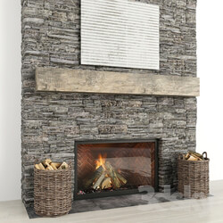 Stone fireplace 22 