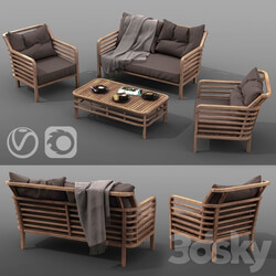 outdoor furniture set AZZURA Colorado Lounge Set Other 3D Models 