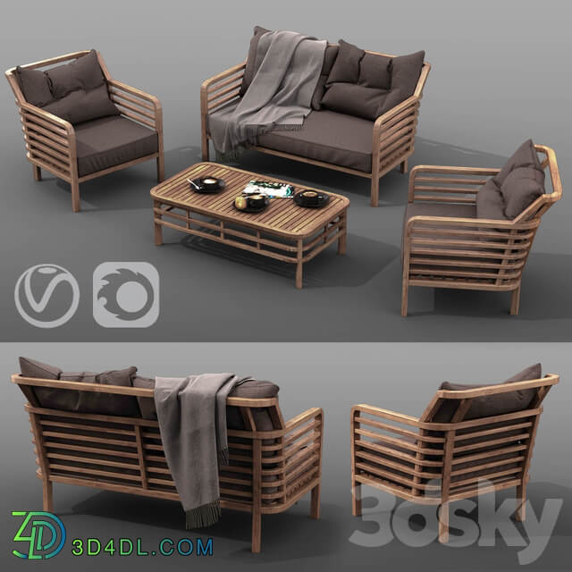 outdoor furniture set AZZURA Colorado Lounge Set Other 3D Models