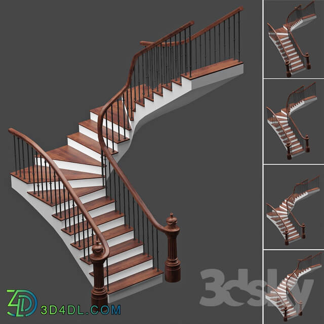 Set of stairs with 4 style