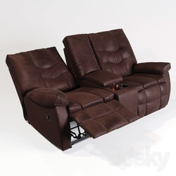 Burgett Espresso Glider Power Reclining Loveseat w Console 