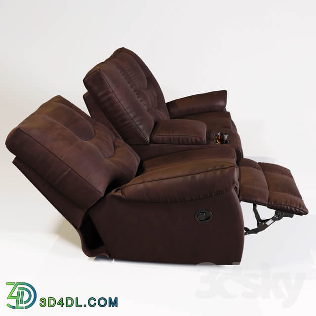 Burgett Espresso Glider Power Reclining Loveseat w Console