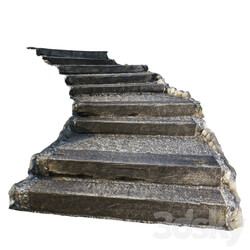 Stairs made of stone and wood for the landscape 3D Models 