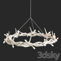 Superordinate Antlers chandelier 27 antlers ring white von Roll Hill Pendant light 3D Models 