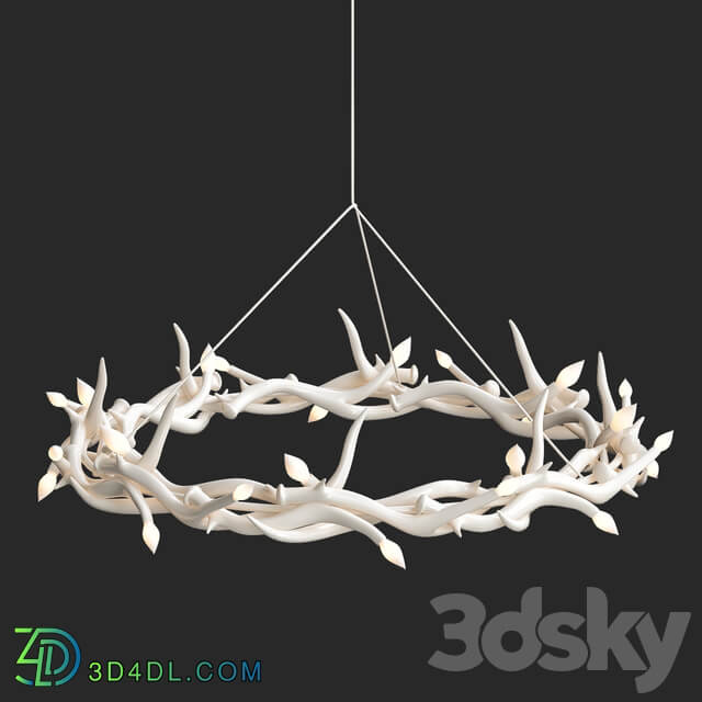 Superordinate Antlers chandelier 27 antlers ring white von Roll Hill Pendant light 3D Models