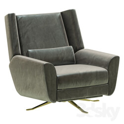 Restoration Hardware Luke Leather Swivel Recliner 