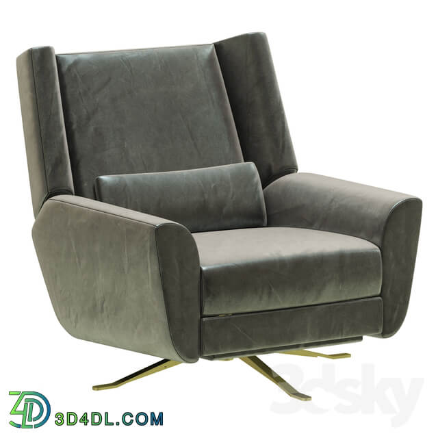 Restoration Hardware Luke Leather Swivel Recliner