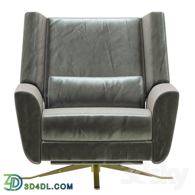 Restoration Hardware Luke Leather Swivel Recliner