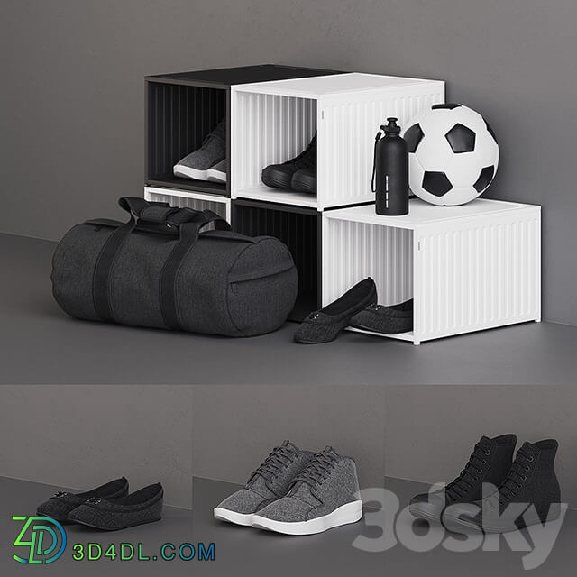 Spanst Shoes Boxes Footwear 3D Models