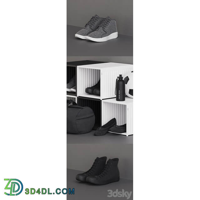 Spanst Shoes Boxes Footwear 3D Models